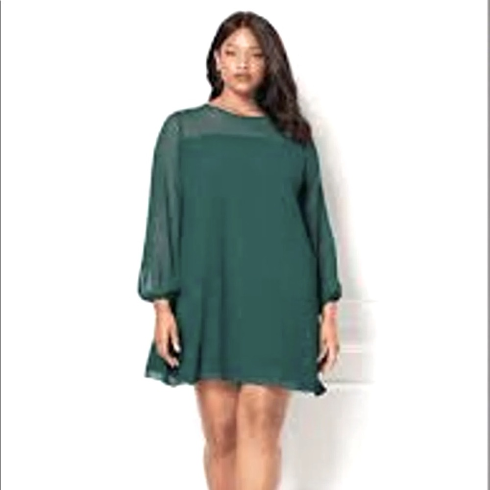 Eva Mendes long sleeve dress emerald size S